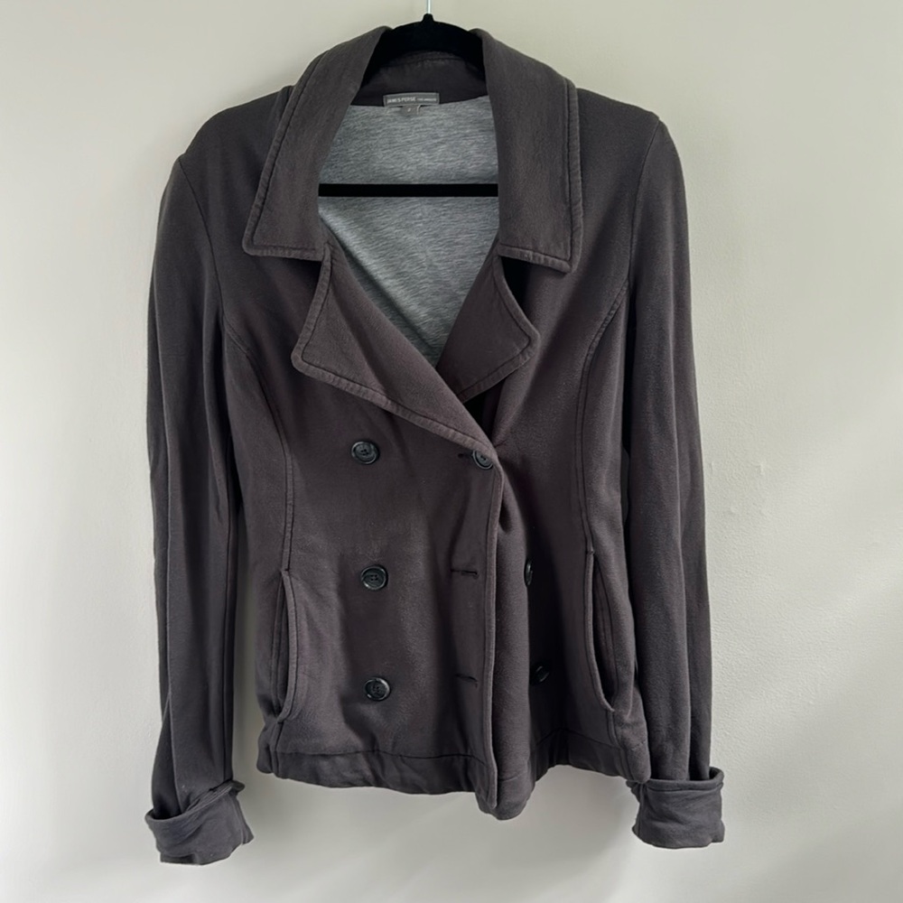 James Perse double breasted sweatshirt jacket